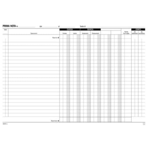 Blocco prima nota cassa Data Ufficio 21,5x29,7 cm - 50x2 copie autoricalcanti DU16804C000