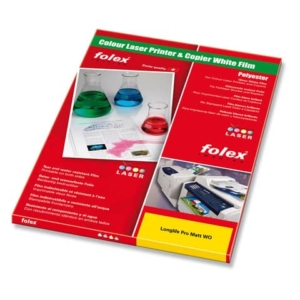 Film antistrappo Folex Longlife Pro Matt WO poliestere bianco opaco 0,115 mm A3 Conf. 50 pezzi - 29738.115.43100