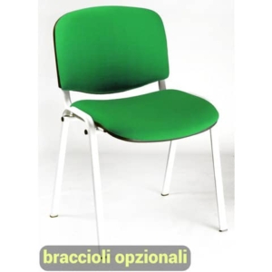 Sedia visitatore 4 gambe Unisit Dado D5B acciaio bianco - rivestimento eco verde - Conf. 2 pezzi - D5B/2/EV