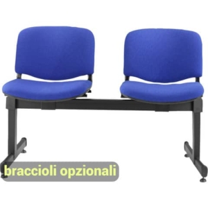 Panca 2 posti attesa Unisit Dado D52P - rivestimento ignifugo blu D52P/IB