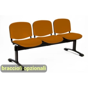Panca 3 posti attesa Unisit Dado D53P - rivestimento Eco arancione D53P/EA