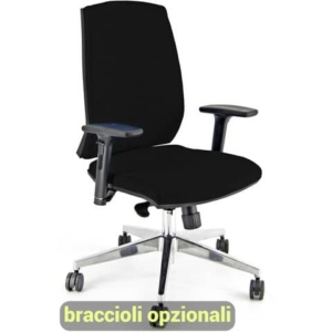 Sedia operativa girevole Unisit Larissa LR1S - rivestimento Eco nero - LR1S/EN