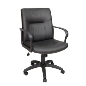 Poltrona direzionale girevole Unisit Eridanus ERD Eco Smart schienale basso - rivestimento ecopelle nero - ERD/KN