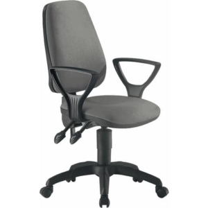 Sedia operativa girevole Unisit Leda LDAY Eco smart - schienale alto rivest. ignifugo grigio con braccioli LDAY/BR/IT