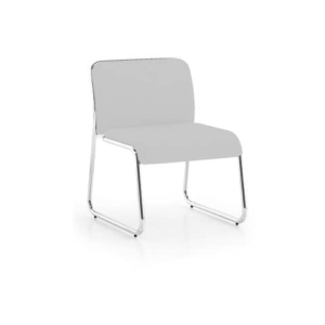 Sedia visitatore su slitta Unisit Carosello CA1 - struttura cromata - rivestimento ecopelle bianco - CA1/KQ