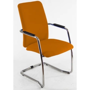 Sedia visitatore con slitta Unisit Lithium LTLTA schienale alto - rivest. Eco arancione - LTLTA/EA