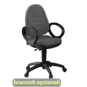 Sedia operativa girevole Unisit Metis MTA Eco Smart - rivestimento Eco grigio scuro - MTAS/ET