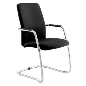 Sedia visitatore con slitta Unisit Lithium LTLTA schienale alto - rivest. Eco nero - LTLTA/EN