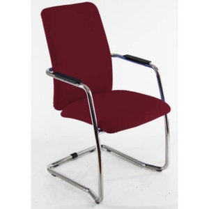Sedia visitatore con slitta Unisit Lithium LTLTA schienale alto - rivest. ignifugo bordeaux - LTLTA/ID