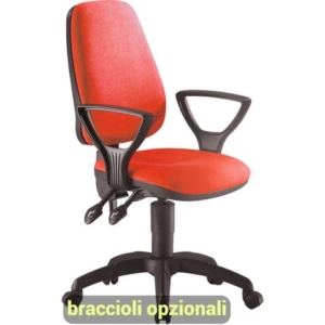 Sedia operativa girevole Unisit Leda LDAY Eco smart - schienale alto - rivestimento ignifugo rosso -LDAY/IR