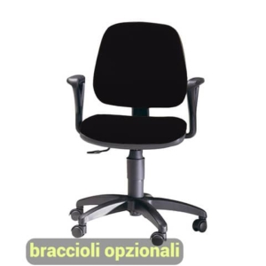 Sedia operativa girevole Unisit Leda LDB Eco smart - schienale basso - rivestimento Eco nero - LDB/EN
