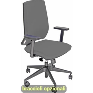 Sedia operativa girevole Unisit Larissa LR1S - rivestimento fili di luce grigio scuro - LR1S/F14