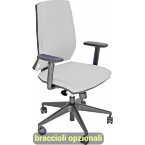 Sedia operativa girevole Unisit Larissa LR1S - rivestimento pelle bianco - LR1S/PQ