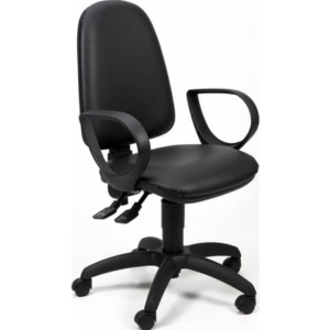 Sedia operativa girevole Unisit Jupiter JUYG Eco smart rivestimento ecopelle nero - con braccioli - JPLY/BR/KN