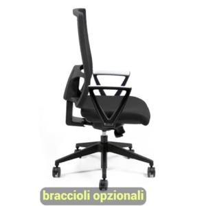 Sedia operativa girevole Unisit Nereide NDA schienale in rete - rivestimento Eco nero - NDA/EN