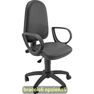 Sedia operativa girevole Unisit Jupiter JUSB/SB Eco smart rivest. ecopelle nero - JBL/KN