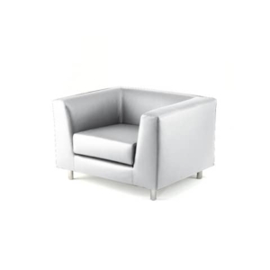Divano attesa a 1 posto Unisit Quad QD1 schienale fisso - rivestimento in vera pelle bianco - QD1/PQ