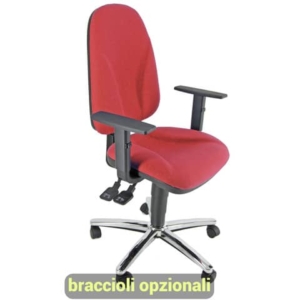 Sedia operativa girevole Unisit Team TMSYC Eco smart - schiuma sagomata - rivestimento ignifugo rosso - TMSYC/IR