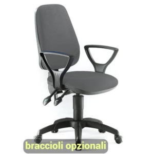 Sedia operativa girevole Unisit Leda LDAY Eco smart - schienale alto - rivest. ignifugo grigio scuro LDAY/IT