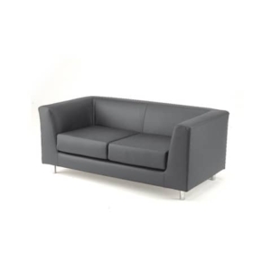 Divano attesa a 2 posti Unisit Quad QD2 schienale fisso - rivestimento tessuto ecopelle grigio - QD2/KG