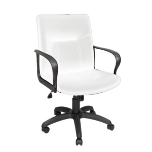 Poltrona direzionale girevole Unisit Eridanus ERD Eco Smart schienale basso - rivestimento ecopelle bianco -ERD/KQ
