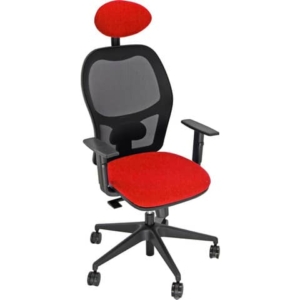 Sedia operativa girevole Unisit Hubble HUHUPG con poggiatesta - rivestimento Eco rosso con braccioli HUHUPG/BR/ER