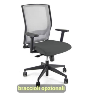Sedia operativa girevole Unisit X Ray X2 schienale in rete grigio - rivestimento ignifugo grigio scuro - X2/IT