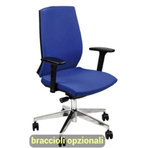 Sedia operativa girevole Unisit Larissa LR1S - rivestimento Eco blu - LR1S/EB