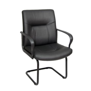 Sedia visitatore direzionale Unisit Eridanus ERV Eco Smart su slitta - rivestimento ecopelle nero - ERV/KN