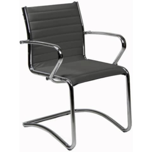 Sedia visitatore direzionale su slitta Unisit Pollux New PNV - rivestimento ecopelle grigio - PNV/KG