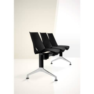 Panca 2 posti attesa Unisit Strike SK2P - schienale fisso - PPL nero SK2P/NE