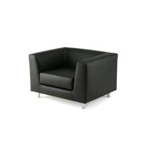 Divano attesa a 1 posto Unisit Quad QD1 schienale fisso - rivestimento tessuto ecopelle nero - QD1/KN