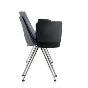 Sedia visitatore a 4 gambe Unisit Strike SKT con tavoletta - PPL nero SKT/NE