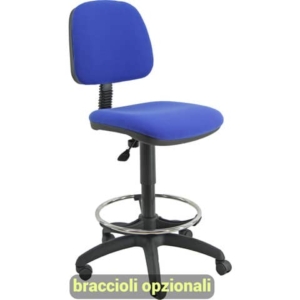 Sgabello tecnico Unisit Esos EOE4S seduta alta - poggiapiedi telescopico - rivestimento Eco blu EOE4S/EB