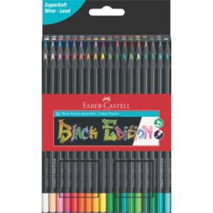 Matite colorate Faber-Castell Black Edition - colori assortiti - astuccio in cartone - conf. 36 pezzi - 116436