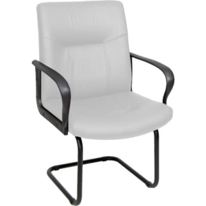 Sedia visitatore direzionale Unisit Eridanus ERV Eco Smart su slitta - rivestimento pelle bianco -ERV/PQ