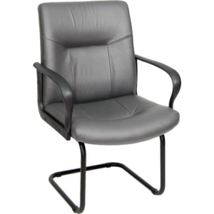 Sedia visitatore direzionale Unisit Eridanus ERV Eco Smart su slitta - rivestimento pelle grigio - ERV/PT
