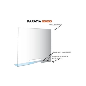 Paratia formato 60x60 cm policarbonato trasparente 05N01935375650