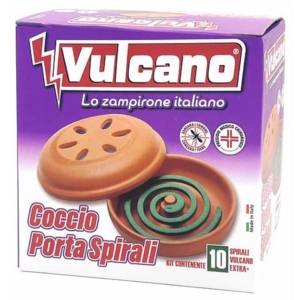 Insetticida zampirone per esterni Vulcano conf. 10 spirali + supporto in coccio - 18206