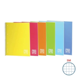 Quaderno spiralato One Color A5 - 80 g/m² - 80+1 ff - 5M - colori assortiti - 2938