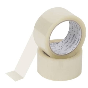 Nastro adesivo da imballo Q-Connect 50 mm x 66 m trasparente - svolgimento rumoroso - conf. 6 pezzi - KF01791