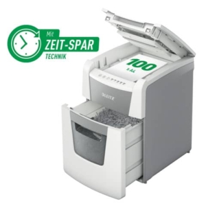 Distruggidocumenti automatico Leitz IQ P4 Small Office AutoFeed 100 ff - 34 L - bianco - 80110000