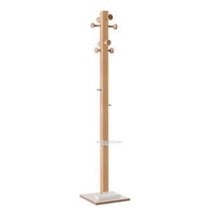 Appendiabiti da terra in legno Paperflow 8 ganci Wood Range Modello C  35x35x178 cm bianchi - K700010