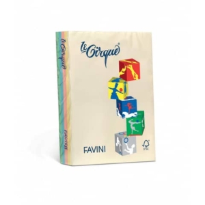 Carta colorata Favini Le Cirque A4 160 g/m² assortiti 5 colori tenui risma da 250 fogli - A74X304