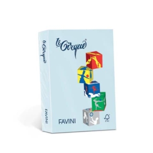 Carta colorata Favini Le Cirque A3 80 g/m² colori tenui Celeste 101 - risma da 500 fogli - A71T353