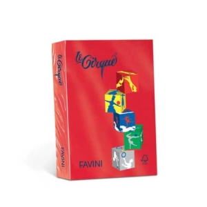 Carta colorata Favini Le Cirque A4 160  g/m² colori forti Scarlatto 209 - risma da 250 fogli - A74C304