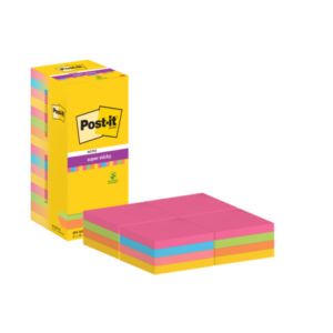 Foglietti riposizionabili  Post-it® Super Sticky Color Notes 76x76 mm Tower Pack 16 blocchetti da 90 ff