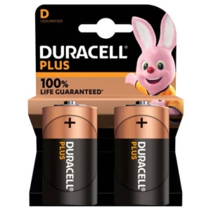 Batteria alcaline Duracell Plus100 Torcia D - MN1300 - blister da 2  - DU0401