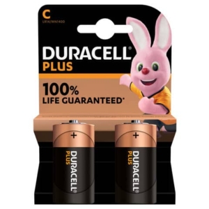 Batterie alcaline Duracell Plus100 mezza torcia C - MN1400 - blister da 2 - DU0301
