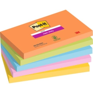 Foglietti Post-it® Super Sticky Boost - conf. 5 blocchetti da 90 ff 76x127 mm - 655-5SS-BOOS